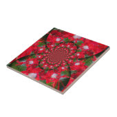 Carreau Fleur Rouge Naturelle Blanc Plumes kaléidoscope ar (Côté)