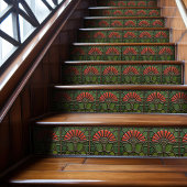 Carreau Fleur rouge Symétrie du milieu du siècle Arts et a