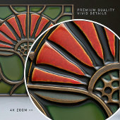 Carreau Fleur rouge Symétrie du milieu du siècle Arts et a