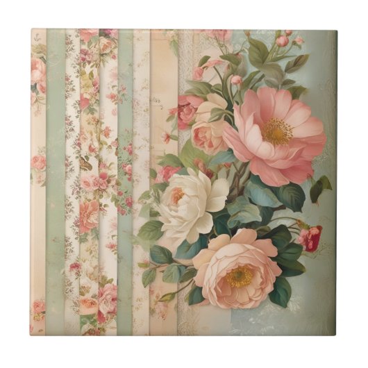 Carreau Fleur Rustique Vintage (Devant)