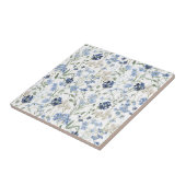 Carreau Fleur sauvage aquarelle bleue (Côté)