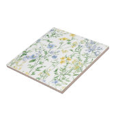 Carreau Fleur sauvage aquarelle bleue (Côté)