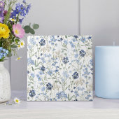 Carreau Fleur sauvage aquarelle bleue