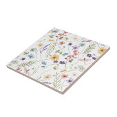 Carreau Fleur sauvage Aquarelle Et Motif Papillons (Côté)