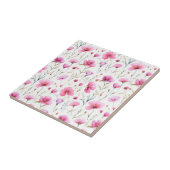 Carreau Fleur sauvage aquarelle rose (Côté)