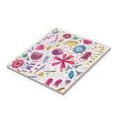 Carreau Fleur sauvage botanique aquarelle (Côté)