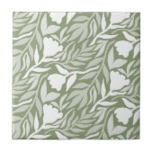 Carreau Fleur sauvage Cascade blanc & mousse vert (Devant)