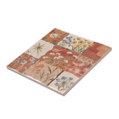 Carreau Fleur sauvage en terre cuite Patchwork Rustique Bo (Côté)