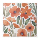 Carreau Fleur sauvage en terre cuite Russe Boho Accent mur (Devant)