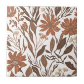 Carreau Fleur sauvage en terre cuite Russe Boho Accent mur (Devant)