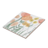 Carreau Fleur sauvage orange (Côté)