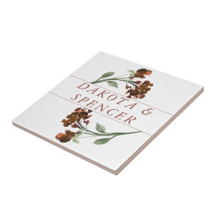 Carreau Fleur sauvage Terracotta Orange Bohemian Custom