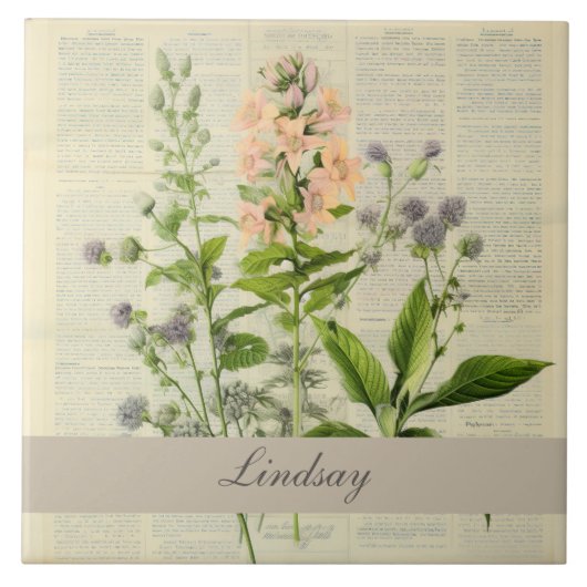 Carreau Fleur sauvage vintage (Devant)