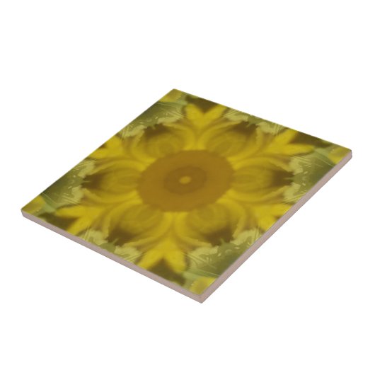 Carreau Fleur soleil éclate dorée (Côté)