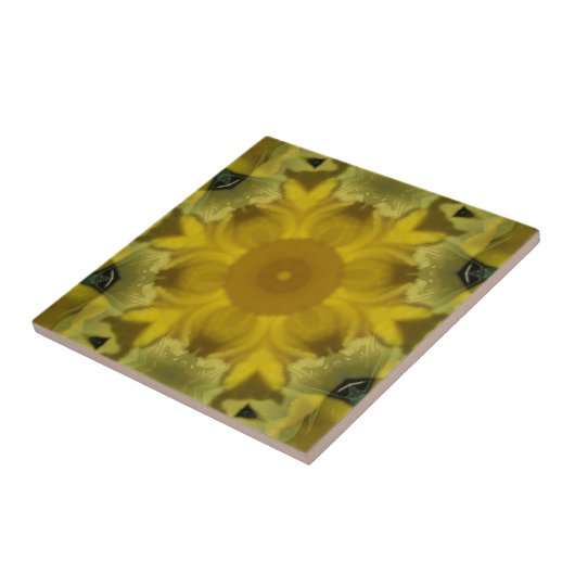 Carreau Fleur soleil éclate dorée (Côté)