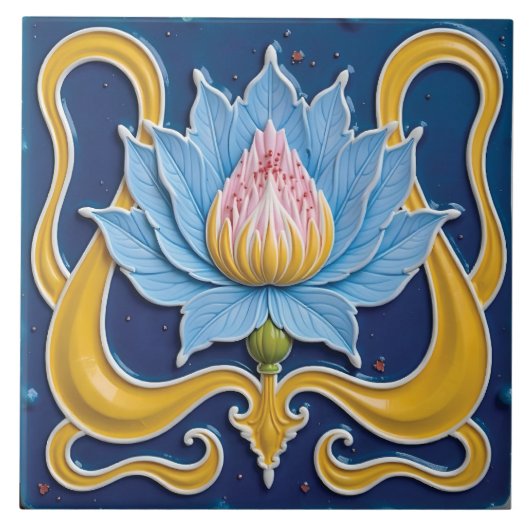Carreau Fleur stylisée dans la nature (Devant)