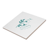 Carreau Fleur stylisée en Turquoise (Côté)