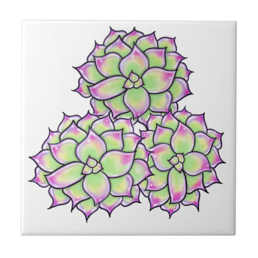 Carreau Fleur Succulente (Devant)