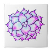 Carreau Fleur Succulente pourpre (Devant)