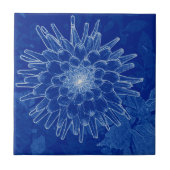 Carreau fleur sur bleu (Devant)