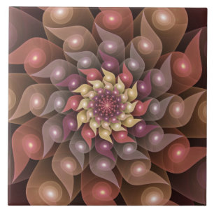 Carreau Fleur surréaliste brillante Art fractal abstrait m