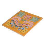 Carreau Fleur Tropicale Orange Unique (Côté)