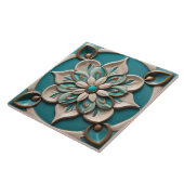 Carreau Fleur turquoise Daisy Faux Relief Boho Floral (Côté)