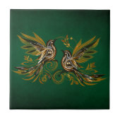 Carreau Fleur Vert Vintage Bird (Devant)