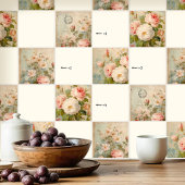 Carreau Fleur Vintage Florale rose et blanc