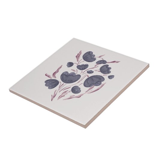 Carreau Fleur violet foncé esthétique (Côté)