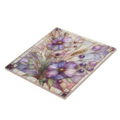 Carreau Fleur violette en verre coloré (Côté)