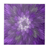 Carreau Fleur Violette Psychedelique Art Fractal Abstrait (Devant)