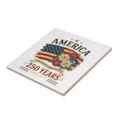 Carreau Fleuron de drapeau patriotique de l'Amérique 250 a (Côté)