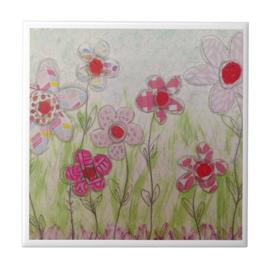 Carreau Fleurs à motifs roses (Devant)