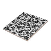 Carreau Fleurs à rayures noir et gris (Côté)