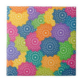 Carreau Fleurs Abstraites colorées vives (Devant)