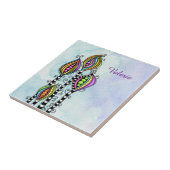 Carreau Fleurs Abstraites lunaires (Côté)