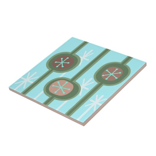 Carreau Fleurs Abstraites modernes du milieu du siècle (pr (Côté)