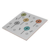 Carreau Fleurs atomiques rétro multicolores (Côté)