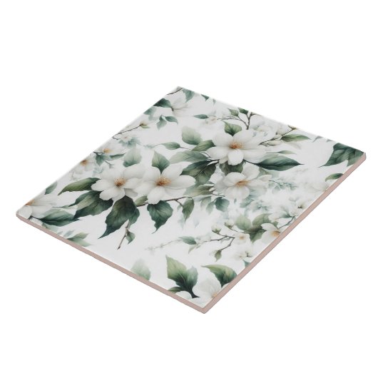 Carreau Fleurs blanches (Côté)