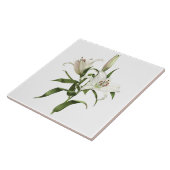 Carreau Fleurs blanches asiatiques Lily Art botanique (Côté)