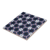 Carreau Fleurs Bleu Minuit (Côté)