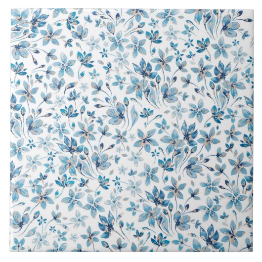Carreau Fleurs bleues (Devant)