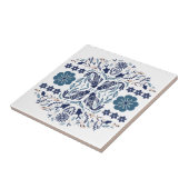 Carreau Fleurs bleues et poissons Vision asiatique (Côté)