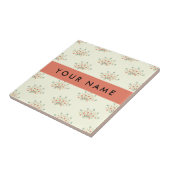 Carreau Fleurs bleues et rouges, Rouge, Votre nom (Côté)