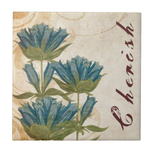 Carreau Fleurs Bleues Mariage Vintage