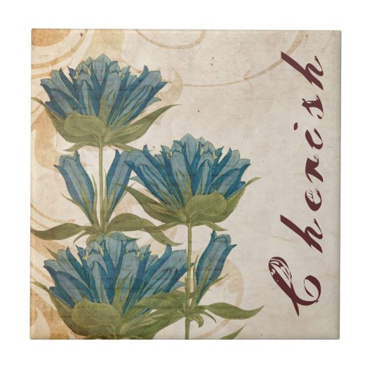 Carreau Fleurs Bleues Mariage Vintage (Devant)