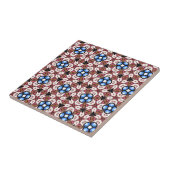 Carreau Fleurs bleues rose et marron (Côté)