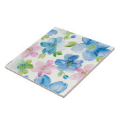 Carreau Fleurs Bleues Roses Chic (Côté)