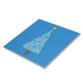 Carreau Fleurs bleues sur un sapin de Noël moderne (Côté)